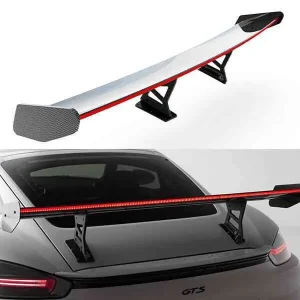 Spoiler de carbono con soportes internos para montantes V.1 + LED Porsche 718 Cayman 982c