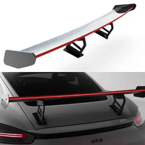 Spoiler de carbono con soportes internos para montantes V.2 + LED Porsche 718 Cayman 982c