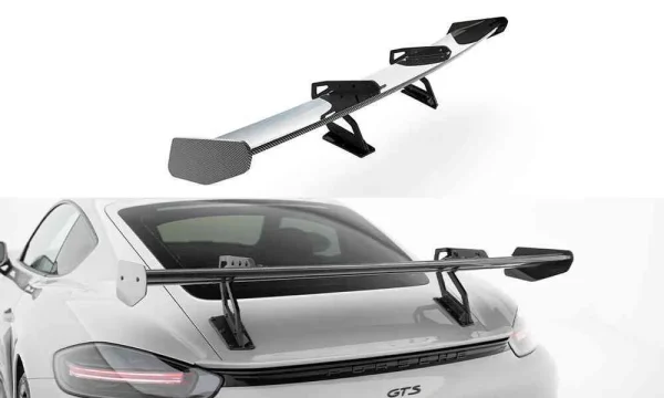 Alerón de carbono con montaje en cisne superior V.2 Porsche 718 Cayman 982c