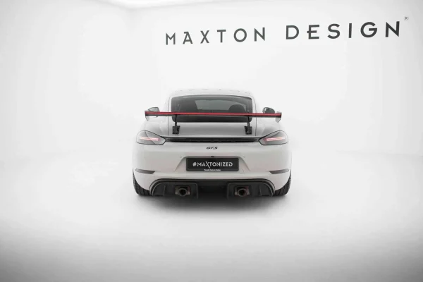 Alerón de carbono con montaje en cisne superior V.2 + LED Porsche 718 Cayman 982c - Imagen 8