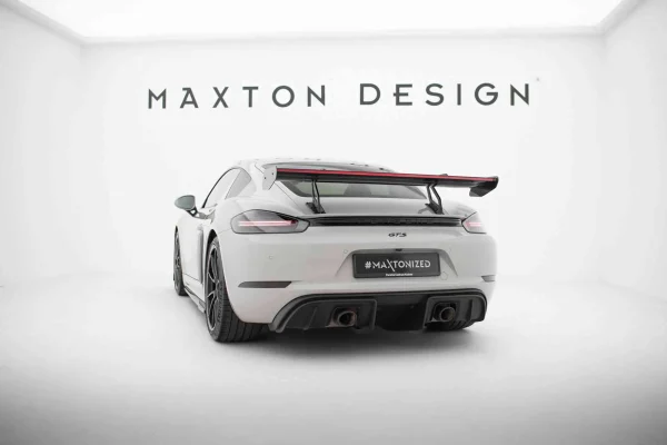 Alerón de carbono con montaje en cisne superior V.2 + LED Porsche 718 Cayman 982c - Imagen 11