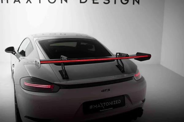 Alerón de carbono con montaje en cisne superior V.2 + LED Porsche 718 Cayman 982c - Imagen 3