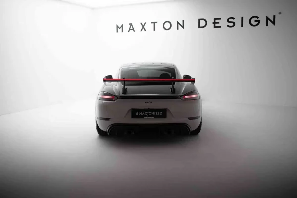 Alerón de carbono con montaje en cisne superior V.2 + LED Porsche 718 Cayman 982c - Imagen 5
