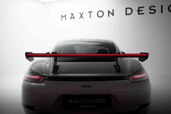 Alerón de carbono con montaje en cisne superior V.2 + LED Porsche 718 Cayman 982c - Imagen 4