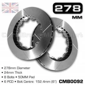DISCOS DE RECAMBIO O ADAPTABLES 6" / 278mm x 24mm COMPBRAKE