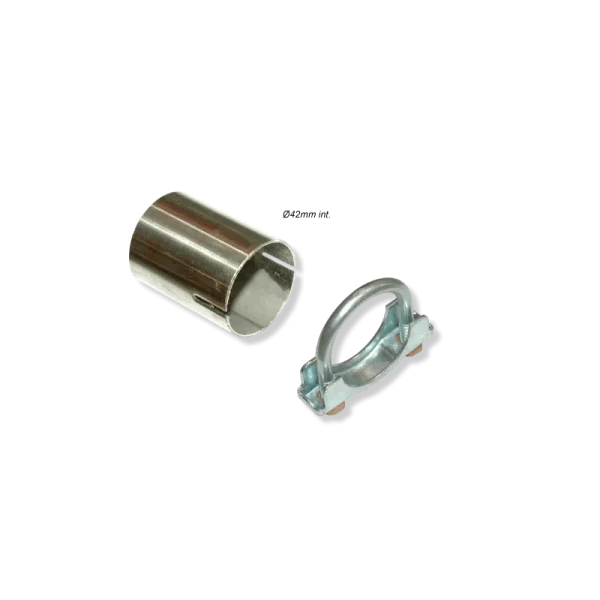 CASQUILLO RANURADO INOXIDABLE PARA TUBO Ø42MM CON ABRAZADERA