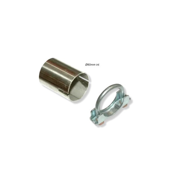 CASQUILLO RANURADO INOXIDABLE PARA TUBO Ø60MM CON ABRAZADERA