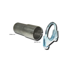 KIT CASQUILLO ADAPTADOR Ø48 EXTERIOR Ø48,5 INTERIOR RANURADO CON ABRAZADERA