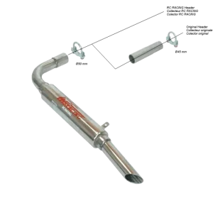 ESCAPE TRASERO INOXIDABLE GRUPO-N USO EXCLUSIVO PARA COMPETICIÓN:SIMCA MIL / RENAULT R8 1Ø50