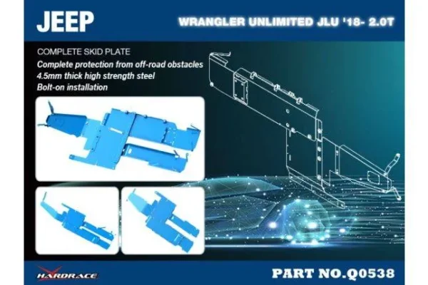 Hardrace - Skid Plate Jeep Wrangler unlimited - Imagen 3