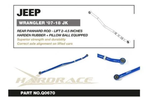Hardrace - Rear Track Bar Jeep Wrangler, Wrangler unlimited - Imagen 3