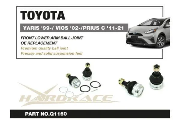 Hardrace - Front Lower Ball Joint Toyota Yaris / vitz, VIOS, Prius c - Imagen 3