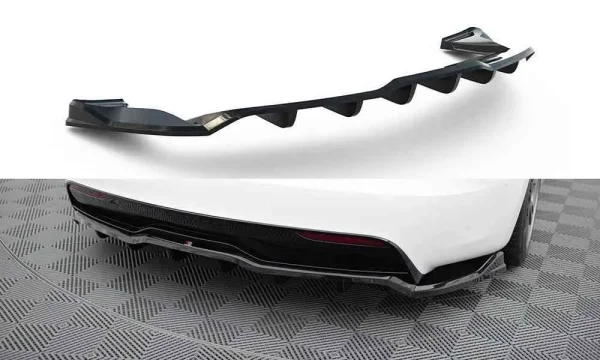 Splitter trasero (con barras verticales) V.1 Tesla Model S Plaid Mk1 Facelift