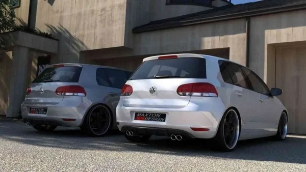 FALDÓN TRASERO VW GOLF VI CON 2 ORIFICIOS DE ESCAPE