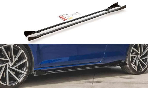 Faldones laterales de durabilidad para competición Difusores + Aletas VW Golf 7 R / R-Line Facelift